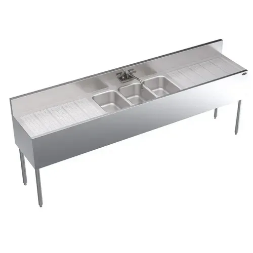 Krowne Metal KR19-83C Underbar Sink Unit, 3 Compartment, 96"W x 19"D