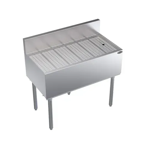 Krowne Metal KR19-GS36 Stainless Steel Underbar Drain Workboard Unit, Freestanding, 36" x 19"