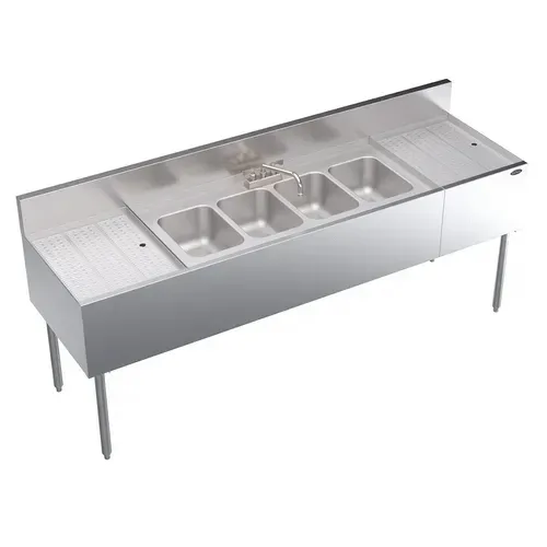 Krowne Metal KR24-74C Underbar Sink Unit, 4 Compartment, 84.00"W x 24.00"D