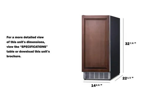 Summit Commercial BIM44GIF 14.50" Ice Maker With Bin, Cube-Style - 50-100 lbs/24 Hr Ice Production, Air-Cooled