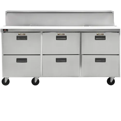 Traulsen CLPT-7230-DW 72.50'' 6 Drawer Mega Top Refrigerated Sandwich / Salad Prep Table