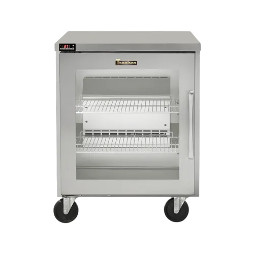 Traulsen CLUC-27R-GD-L 27.50'' 1 Section Undercounter Refrigerator with 1 Left Hinged Glass Door and Side / Rear Breathing Compressor