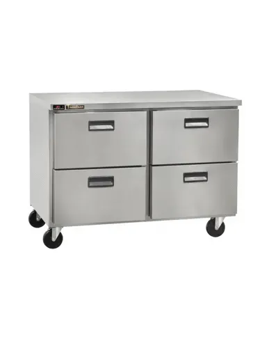 Traulsen CLUC-48R-DW 48.25'' 2 Section Undercounter Refrigerator with 4 Doors and Side / Rear Breathing Compressor