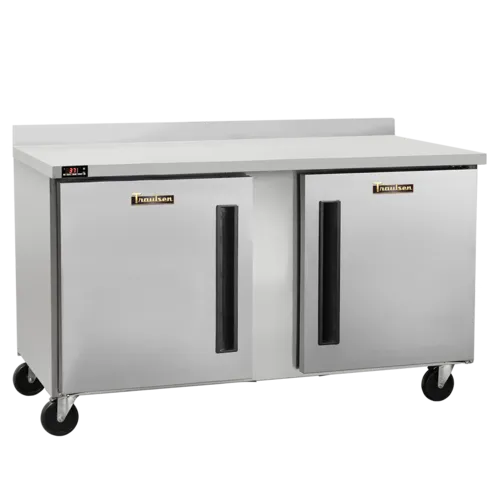 Traulsen CLUC-60F-SD-WTLL 60.25'' 2 Door Worktop Freezer with Side / Rear Breathing Compressor - 16.94 cu. ft.
