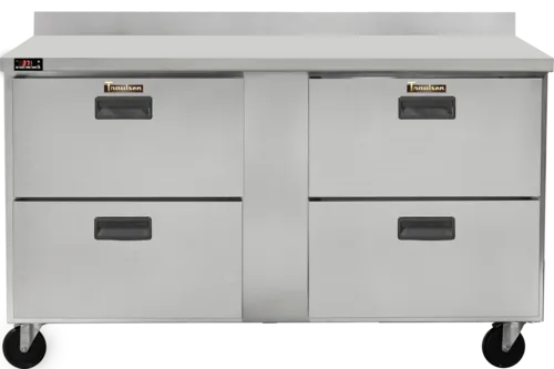 Traulsen CLUC-60R-DW 60.25'' 2 Section Undercounter Refrigerator with 4 Doors and Side / Rear Breathing Compressor