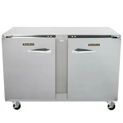 Traulsen UHT48-LR 48'' 2 Section Undercounter Refrigerator with 2 Left/Right Hinged Solid Doors and Front Breathing Compressor