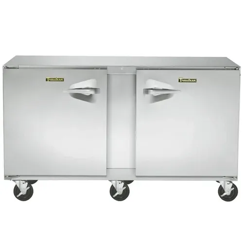 Traulsen UHT72-LL-SB 72'' 2 Section Undercounter Refrigerator with 2 Left Hinged Solid Doors and Front Breathing Compressor