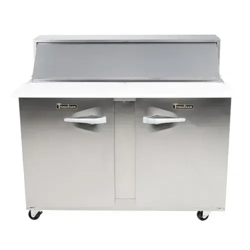 Traulsen UPT4812-RR-SB 48'' 2 Door Counter Height Refrigerated Sandwich / Salad Prep Table with Standard Top