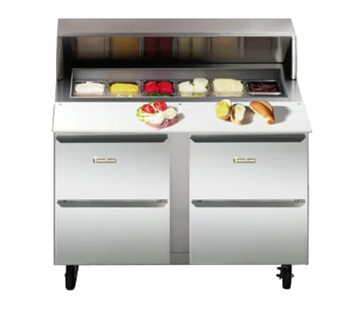 Traulsen UPT6012-DD-SB 60'' 4 Drawer Counter Height Refrigerated Sandwich / Salad Prep Table with Standard Top