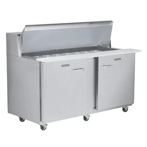 Traulsen UPT6012-RR 60'' 2 Door Counter Height Refrigerated Sandwich / Salad Prep Table with Standard Top