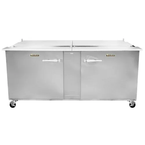 Traulsen UST7230-LL 72'' 2 Door Counter Height Refrigerated Sandwich / Salad Prep Table with Mega Top