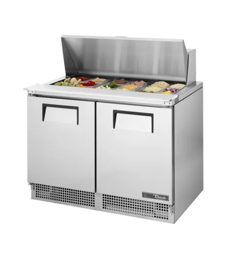 True TFP-48-18M 48.13'' 2 Door Counter Height Mega Top Refrigerated Sandwich / Salad Prep Table