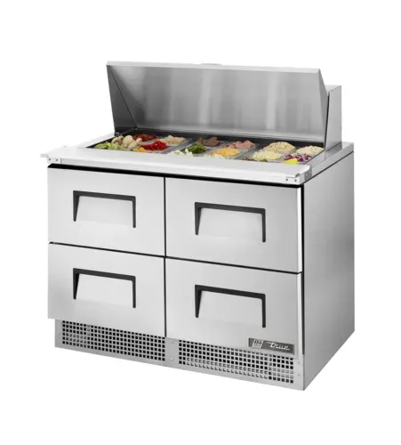 True TFP-48-18M-D-4 48.13'' 4 Drawer Counter Height Mega Top Refrigerated Sandwich / Salad Prep Table