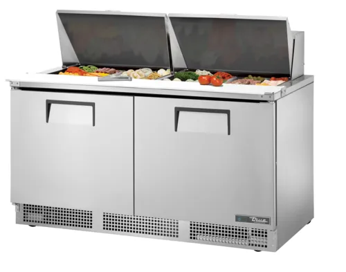 True TFP-64-24M 64.13'' 2 Door Counter Height Mega Top Refrigerated Sandwich / Salad Prep Table
