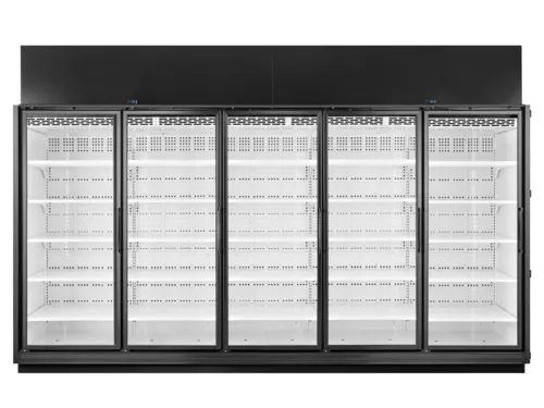 True TRM5M-YY-BLK-WHT-1BLKLLLLL-4 157.50'' Section Refrigerated Glass Door Merchandiser