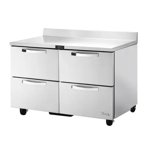True Mfg. - General Foodservice TWT-48D-4-HC~SPEC3 48.38'' 4 Drawer ADA Height Worktop Refrigerator with Side / Rear Breathing Compressor - 12.0 cu. ft.