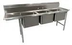 Advance Tabco 93-63-54-18L Commercial Sink, (3) Three Compartment, Construction with and - 82.38" W