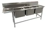 Advance Tabco 94-63-54-24L Commercial Sink, (3) Three Compartment, Construction with and - 910" W