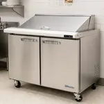 Blue Air BLMT48-HC 48.38'' 2 Door Counter Height Mega Top Refrigerated Sandwich / Salad Prep Table