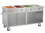 FWE / Food Warming Equipment Co., Inc. HLC-4W6-1-DRN Handy Line (4) 12" x 20" x 6-1/2" Deep Wells Electric Hot Food Serving Counter with Individual Controls