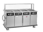 FWE / Food Warming Equipment Co., Inc. HLC-4W6-7H-28-HWR Tray Line (4) 12" x 20" x 6-1/2" Deep Wells Electric Hot Food Serving Counter with Thermostatic Controls