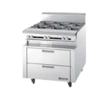 Garland US Range UN171927R72 72" 6 Drawer Stainless Steel Refrigerated Chef Base