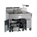 Imperial IFSCB250EU (2) 50 lb. Fryers Electric Floor Fryer with Thermostatic Controls and Built-In Filter System
