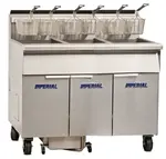 Imperial IFSSP675EUC (6) 75 lb. Fryers Electric Floor Fryer with Computer Controls and Built-In Space Saver Filter System