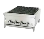 Jade Range JB-24 24.00" Gas Countertop Standard Duty Radiant Charbroiler with Manual Control - 56000 - 104000