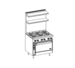 Jade Range JBR-36G Restaurant Gas Range, with (1) 36" Griddle and Cabinet Base - 72,000 BTU