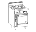 Jade Range JBR-4-24C Restaurant Gas Range, 24" W with 4 Burners and Convection oven - 150,000 BTU