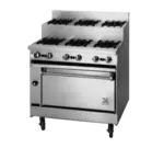 Jade Range JBRE-3-3-36 Restaurant Gas Range, with 6 Burners and Standard Oven - 150,000 BTU