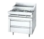 Jade Range JMSS-03-T-36 Commercial Range, 36" W with 3 Burners and Modular Base - 90,000 BTU