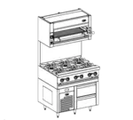 Jade Range JRLH-02S-B-36 Bistro™ Fire & Ice™ 36" 2 Drawer Refrigerated Chef Base with Top