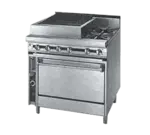 Jade Range JTRH-18B-2-36C Commercial Range, 36" W with 2 Burners (1) 18" Charbroiler and Convection oven - 145,000 BTU
