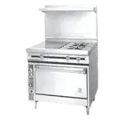 Jade Range JTRH-18G-2-36 Commercial Range, 36" W with 2 Burners (1) 18" Griddle and Standard Oven - 140,000 BTU