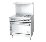 Jade Range JTRH-18G-2-36 Commercial Range, 36" W with 2 Burners (1) 18" Griddle and Standard Oven - 140,000 BTU