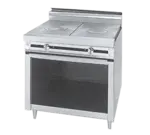 Jade Range JTRH-2FHT Commercial Range, 36" W with (2) French Hot Tops and Cabinet Base - 60,000 BTU