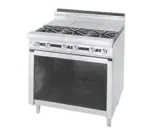 Jade Range JTRH-3ST Commercial Range, 36" W with 3 Burners (3) Hot Tops and Cabinet Base - 135,000 BTU