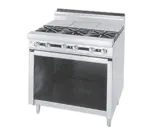 Jade Range JTRH-3ST Commercial Range, 36" W with 3 Burners (3) Hot Tops and Cabinet Base - 135,000 BTU