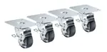 Krowne Metal 28-170S 4" x 5" Plate caster with 3" wheel (set of 4)
