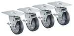 Krowne Metal 28-171S 4" x 5" Plate caster with 4" wheel (set of 4)