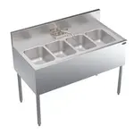 Krowne Metal KR24-44C Underbar Sink Unit, 4 Compartment, 48.00"W x 24.00"D