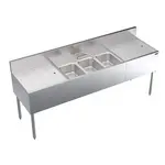 Krowne Metal KR24-73C Underbar Sink Unit, 3 Compartment, 84.00"W x 24.00"D