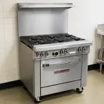 Southbend 4361D Restaurant Gas Range, with 6 Burners and Standard Oven - 243,000 BTU