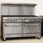 Southbend S60DD Restaurant Gas Range, 60" W with 10 Burners and (2) Standard Ovens - 350,000 BTU