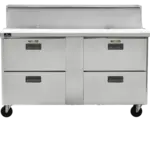 Traulsen CLPT-6024-DW 60.25'' 4 Drawer Mega Top Refrigerated Sandwich / Salad Prep Table