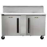 Traulsen CLPT-6024-SD-RR 60.25'' 2 Door Mega Top Refrigerated Sandwich / Salad Prep Table