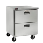 Traulsen CLUC-27F-DW 27.50'' Section Undercounter Freezer with Solid 2 Drawers and Side / Rear Breathing Compressor