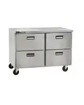 Traulsen CLUC-48R-DW 48.25'' 2 Section Undercounter Refrigerator with 4 Doors and Side / Rear Breathing Compressor